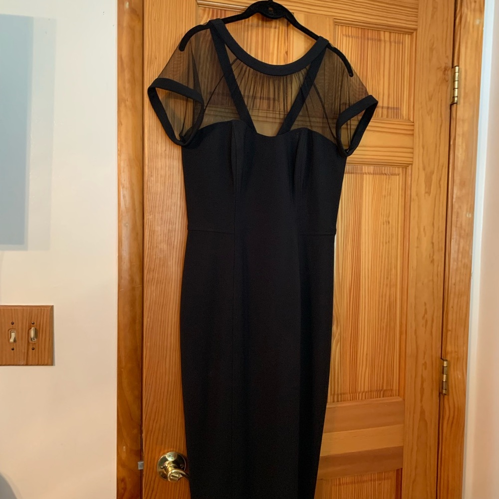 Black evening dress with sheer top
